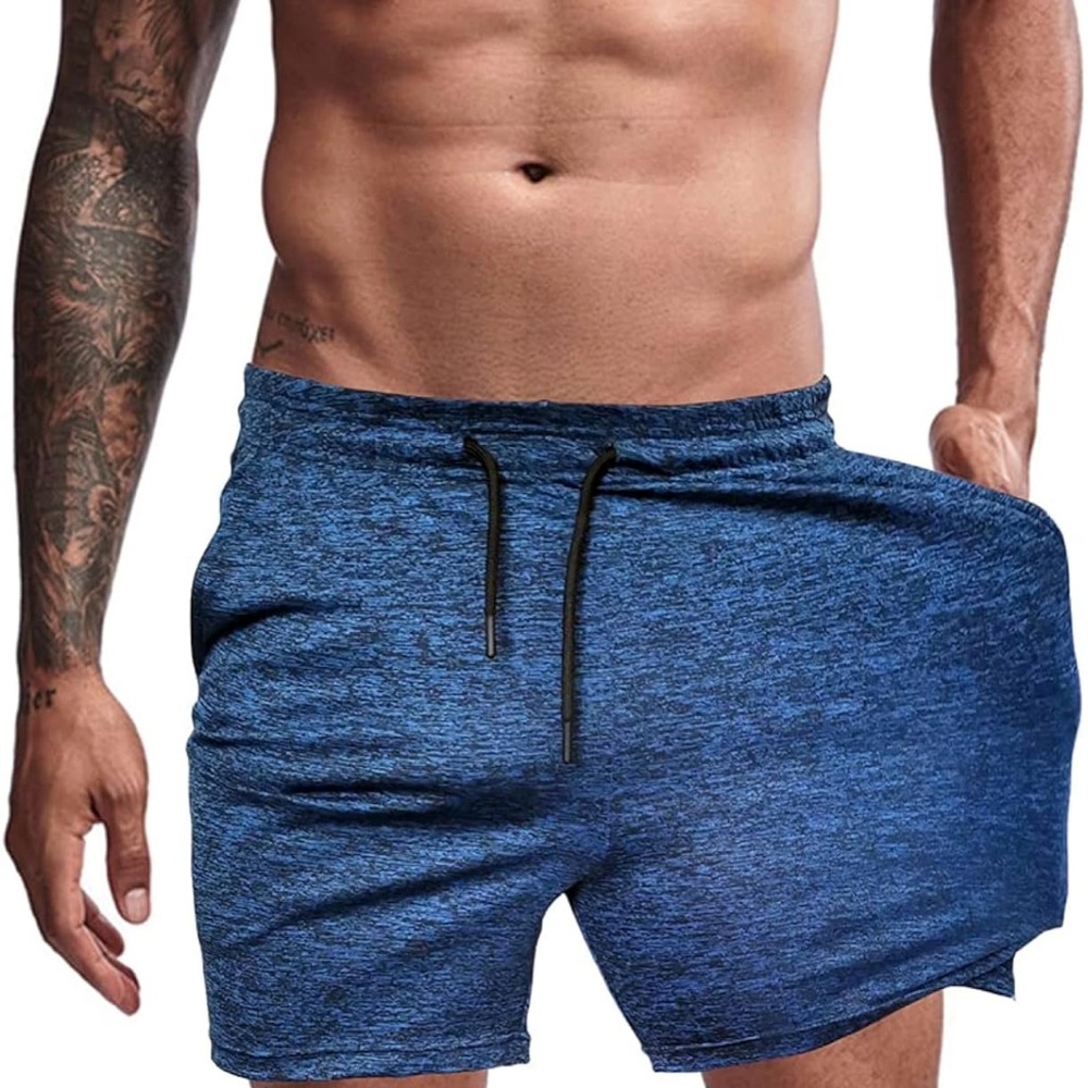 Vibrant Blue Athletic Shorts with Elastic Waistband